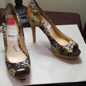 Guess by Marciano Patterned Peep-Toe Heels